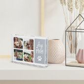 グレー |犬のママPawprintコラージュ フォトブロック