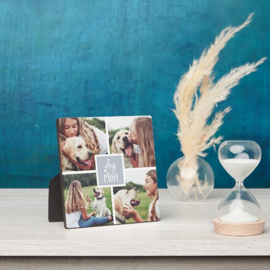 グレー |犬の母の写真コラージュ フォトプラーク (インサイチュ)