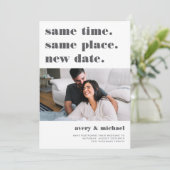 グレー | 現代の結婚式延期写真 セーブザデート (スタンド正面)