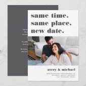 グレー | 現代の結婚式延期写真 セーブザデート (正面/裏面)