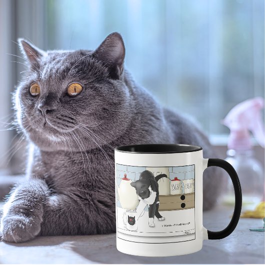 グレー 白 猫 おもしろ ティーマグ キッチン マグカップ