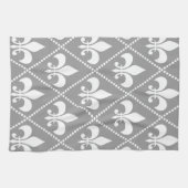 グレー（紋章の）フラ・ダ・リ キッチンタオル (横)