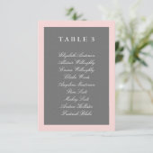 グレー&赤面ピンクテーブルプランカード 招待状 (スタンド正面)