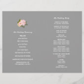 グレー |赤面ピンク牡丹結婚式 プログラム (裏面)