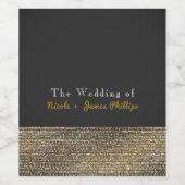 グレー&金ゴールドモダングラムシークンシックワインラベル ワインラベル (シングルラベル)