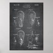 グレー |電球の特許 ポスター (正面)