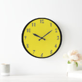 グレー（黄色） ラージ壁時計 (ホーム)