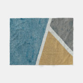 グレー、黄、青の舗装を閉じ絵を描ます フリースブランケット (正面(横))