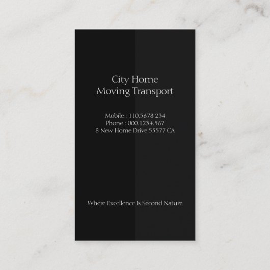 グレー – 黒のレイヤーホーム移動 名刺 (裏面)