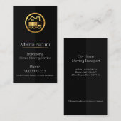 グレー – 黒のレイヤーホーム移動 名刺 (正面/裏面)