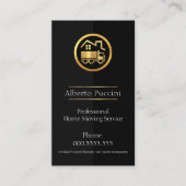 グレー – 黒のレイヤーホーム移動 名刺 (正面)