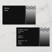 グレー、黒、白の正方形パターン 名刺 (正面/裏面)
