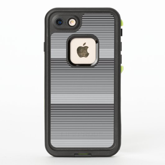 グレー、黒、白の縞模様 LifeProof iPhoneケース (裏面)