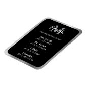 グレー 黒 白の重要な電話番号リスト マグネット (左側)