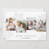 グレー | Snowdrop 4フォトコラージュ シーズンカード (正面)