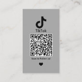 グレー TikTok ソーシャルメディア QRコード 名刺 (裏面)