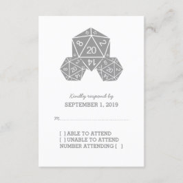 グレーD20サイコロ応答カード 出欠カード