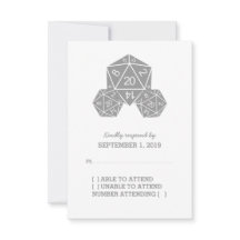 グレーD20サイコロ応答カード