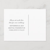 グレーD20サイコロ日付ポストカードの保存 案内ポストカード (裏面)