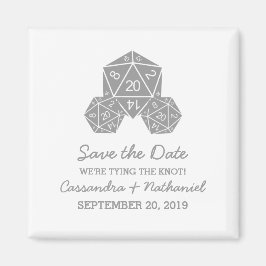 グレーD20サイコロ日付磁石を保存 マグネット