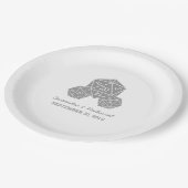 グレーD20サイコロ結婚の紙プレート ペーパープレート (アングル)