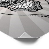 グレーDJ砂糖スカルと光線 ポスター (角)