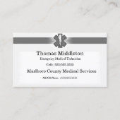 グレーEMS / EMT連絡カード 名刺 (正面)