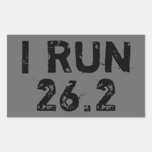 グレーI 走 26.2ステッカー 長方形シール