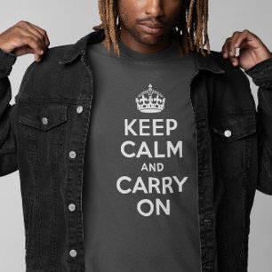グレーKeep Calm and Carry On Tシャツ