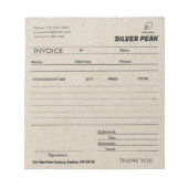 グレーKraft請求書販売受領小規模企業 ノートパッド (正面)