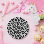 グレーLeopardプリント ペーパープレート (パーティー)