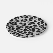 グレーLeopardプリント ペーパープレート (アングル)