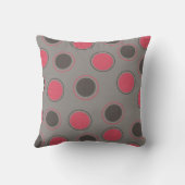 グレーMOJO枕の赤と黒の円 クッション (裏面)