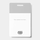 グレーQRコードビジネスロゴIDカードビジネス バッジ (裏面)