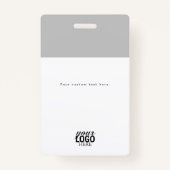 グレーQRコードビジネスロゴIDカードビジネス バッジ (裏面)