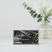 グレーQrコードブラックヴァイオリン奏者 名刺 (スタンド正面)