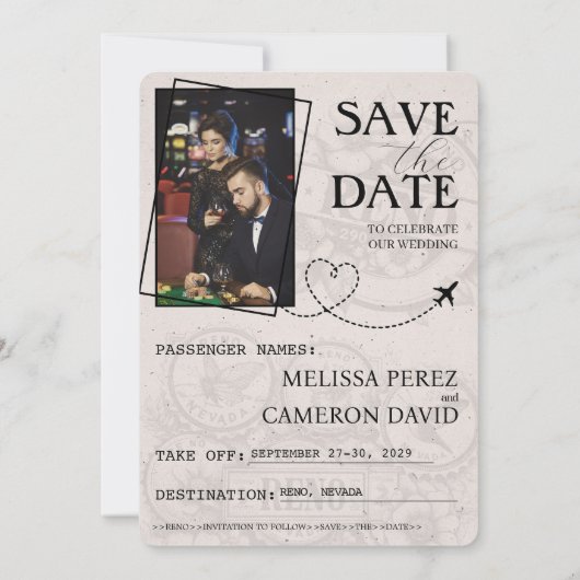 グレーReno Passport日付の保存 セーブザデート (裏面)