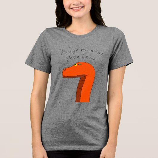 グレーTシャツ - 批判的な靴ひもスネーク トライブレンドＴシャツ (正面)