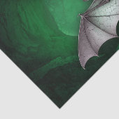 グレ不気味ー飛んでいるーこうもり白熱［赤熱］光を放つグリーンケーブツリーズ 薄葉紙 (詳細)