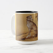 グレ中国のイハウンド1ドッグイアー〔占星術の〕十二宮図マグ ツートーンマグカップ (正面左)