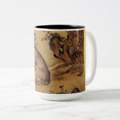 グレ中国のイハウンド1ドッグイアー〔占星術の〕十二宮図マグ ツートーンマグカップ (正面右)