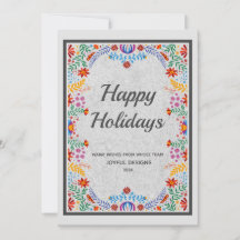 グレ伝統的ーカスタムビジネスホリデーカード