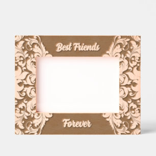 グレ最高のンドフォーエバー白フローラ渦巻き レーザー彫刻フレーム