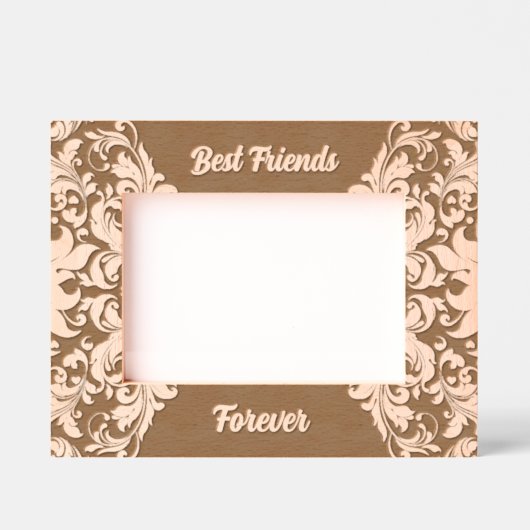 グレ最高のンドフォーエバー白フローラ渦巻き レーザー彫刻フレーム (正面)