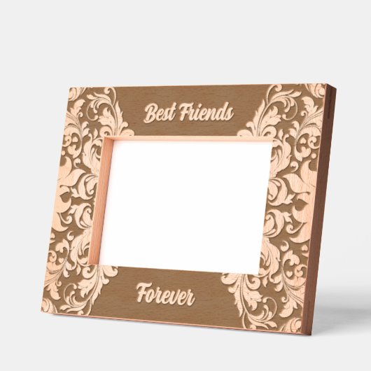 グレ最高のンドフォーエバー白フローラ渦巻き レーザー彫刻フレーム (左)