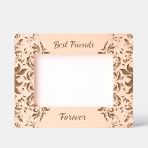 グレ最高のンドフォーバー黒フローラ渦巻き レーザー彫刻フレーム