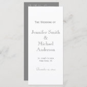 グレ淡い色のー結婚式 プログラム (正面/裏面)