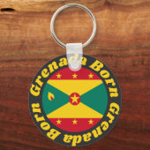 グレ生まれナ | キュートなグレナダ国旗と黄文字 キーホルダー (正面)