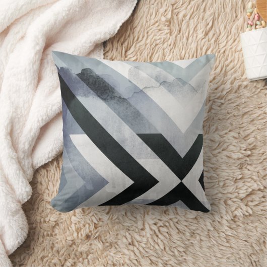 グレ男らしー白黒モ動揺してーンデザイン クッション (ブランケット)
