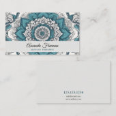 グレ素晴らしー&ティール（緑がかった色）マンダラマッサージセラピー 名刺 (正面/裏面)